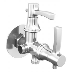 Sheetal - Antique Angular Stop Cock 2 In 1 With Wall Flange