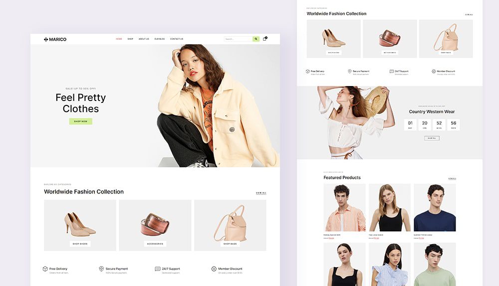 fashion dropshipping wordpress theme elementor template